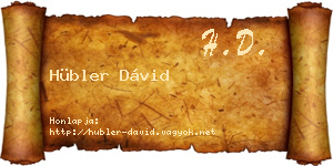 Hübler Dávid névjegykártya