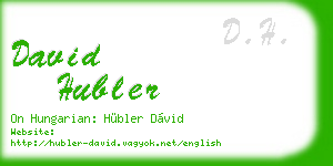 david hubler business card